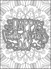 Valentine's Day Quote Coloring Page. Valentine's Day Coloring Page for Adults.