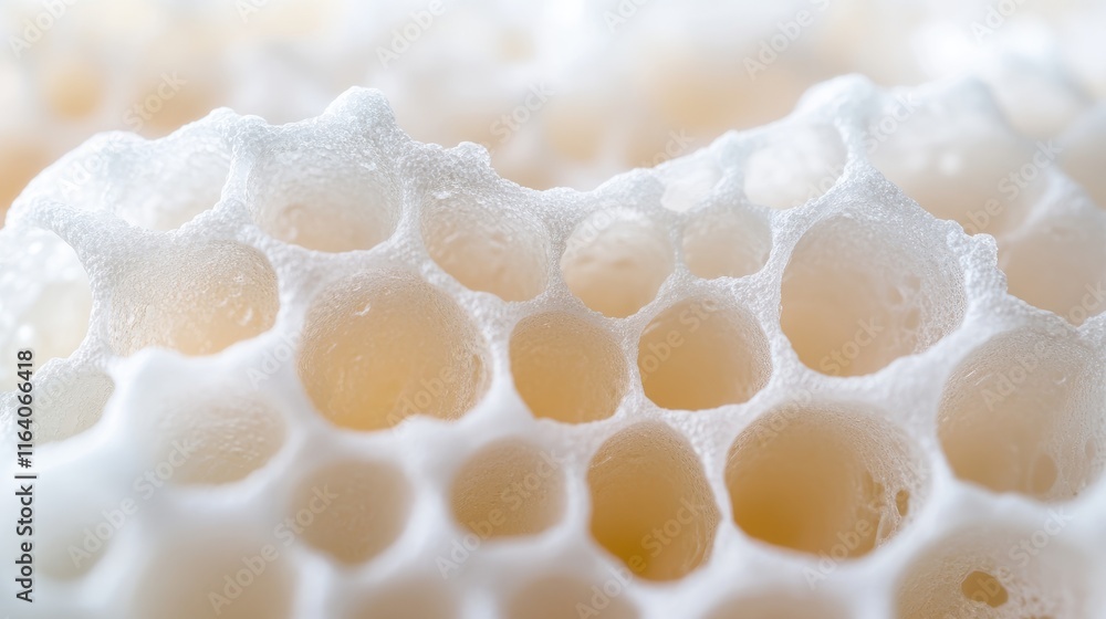 Poster macro view of sugar hexagonal structure showcasing molecular layers in biological tissues for scient