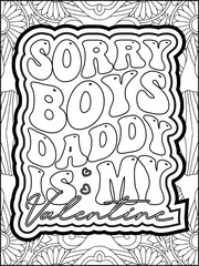 Valentine's Day Quote Coloring Page. Valentine's Day Coloring Page for Adults.