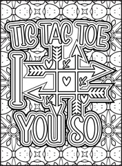 Valentine's Day Quote Coloring Page. Valentine's Day Coloring Page for Adults.