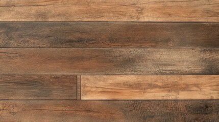 Fototapeta premium Wooden brown planks arranged for flooring decor showcasing rich textures and natural patterns suitable for interior design projects.