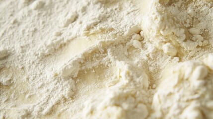 Fototapeta premium Soft pasta dough lays on a flour-dusted surface, waiting to be shaped into various pasta forms. The texture is smooth, indicating proper kneading and hydration, ready for delicious meals.