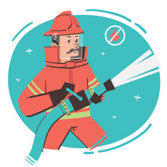 Firefighter Character Illustration