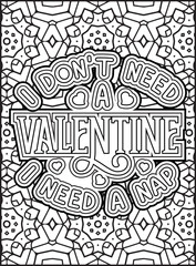 Valentine's Day Quote Coloring Page. Valentine's Day Coloring Page for Adults.