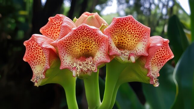 Stunning close-up of vibrant jaba flowers showcasing intricate textures and vivid colors in a natural setting.