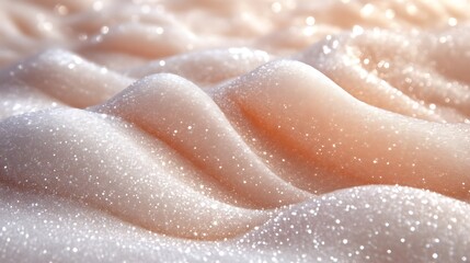 Fototapeta premium Sparkling Glittering Cream Wave Texture Background