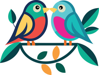 two birds on a branch