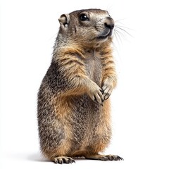 Woodchuck with a transparent background, showcasing a wild animal portrait