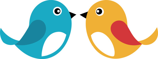 two birds on a branch vector