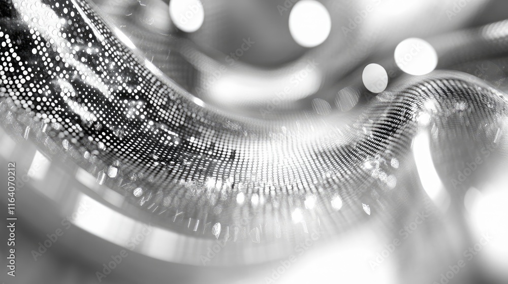 Aufkleber elegant metallic silver abstract wallpaper with glowing bokeh lights and textured patterns for conte