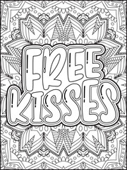Obraz premium Valentine's Day Quote Coloring Page. Valentine's Day Coloring Page for Adults.