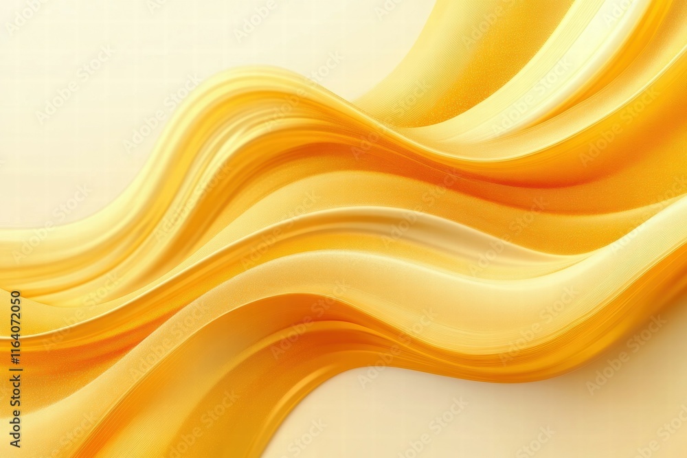 Poster abstract wavy design in warm yellow tones, evoking a sense of movement and fluidity.