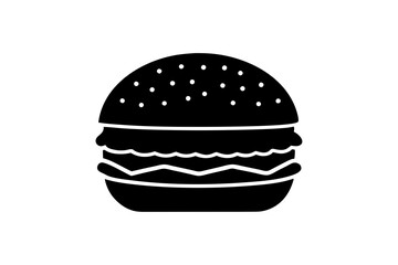  burger illustration silhouettes in white background