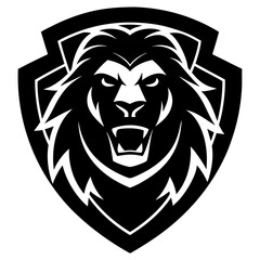 Lion General esport mascot design vector silhouette