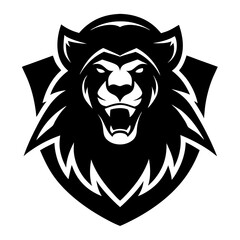 Lion General esport mascot design vector silhouette