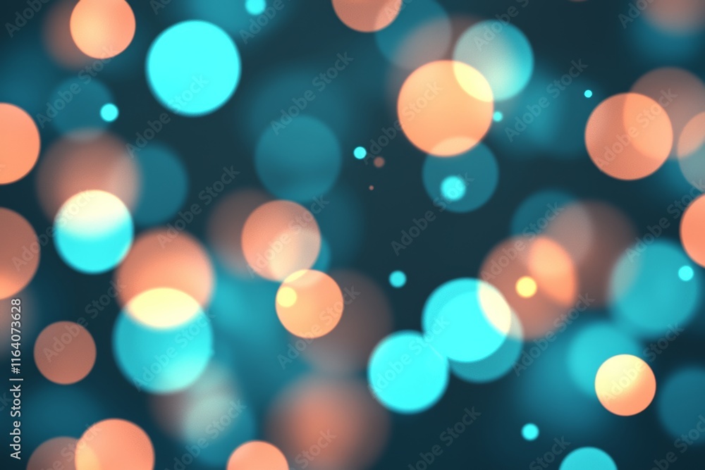 Poster an abstract design with circular shapes serves as the backdrop for twinkle lights, forming a modern 