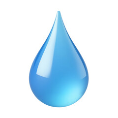 Realistic 3D Blue Water Droplet Illustration