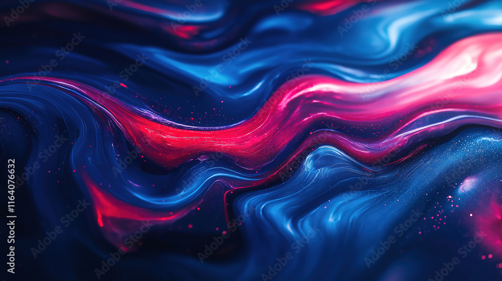 Poster abstract fluid art with vibrant colors and swirling patterns, this close-up image showcases a mesmer