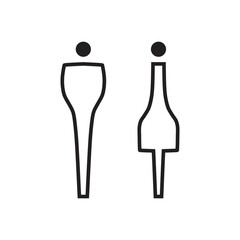Fototapeta premium Lavatory and restroom sign for man and women isolated icon graphic vector 