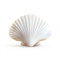 seashell Isolated on White Background Generative AI
