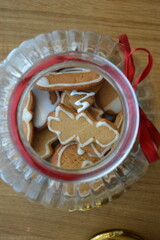 xmas christmas gingerbread cookies in a cup jar