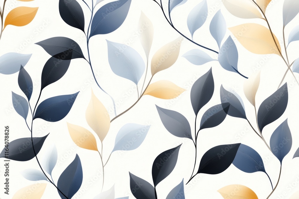 Poster a minimalist illustration of ivy leaves arranged in a simple, repeating geometric pattern