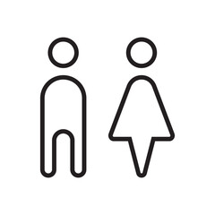 Lavatory and restroom sign for man and women isolated icon graphic vector	