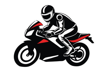 motorcycle rider silhouette vector illustration 