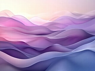 Fototapeta premium A serene abstract landscape featuring flowing waves in soft shades of pink and purple.
