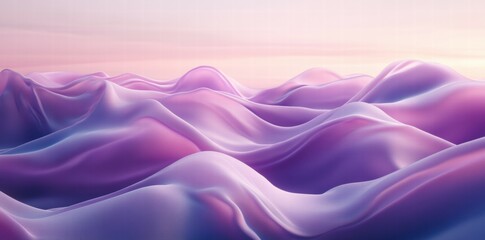 Obraz premium Abstract landscape featuring smooth, undulating waves in purple and pastel tones.
