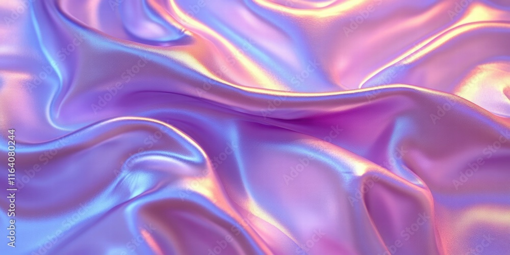 Aufkleber a smooth, iridescent fabric surface displaying soft waves of pastel colors.