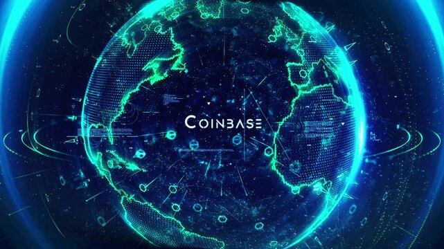 Digital Data Particle Earth Coinbase
