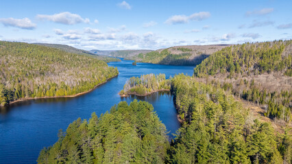 Naklejka premium Le parc de la Mauricie pendant l'automne au Quebec Canada