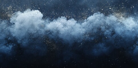 Fototapeta premium A dark, atmospheric cloud formation with shimmering particles, evoking a sense of depth.