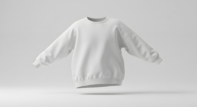 A sweatshirt floating in an empty environment