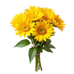 Naklejka premium Small Bouquet of Bright Yellow Flowers with Delicate Petals