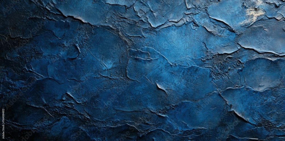 Poster a textured blue surface with a layered appearance, evoking depth and creativity.