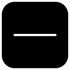 Vector minus negative subtract remove mark icon. Black, white background. Perfect for app and web interfaces, infographics, presentations, marketing, etc.