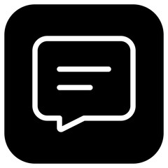 Vector text message icon. Black, white background. Perfect for app and web interfaces, infographics, presentations, marketing, etc.