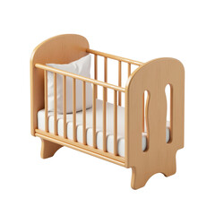 Stylish Wooden Crib Design with Soft Mattress
