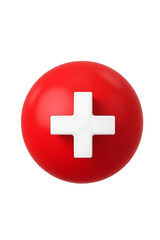 Fototapeta premium Red Cross Medical Symbol PNG Isolated Transparent White Background Stock Object Download