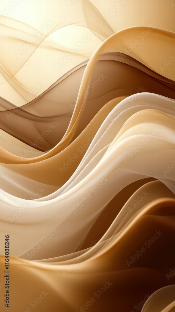 Poster abstract waves in warm tones create a soothing, fluid background.