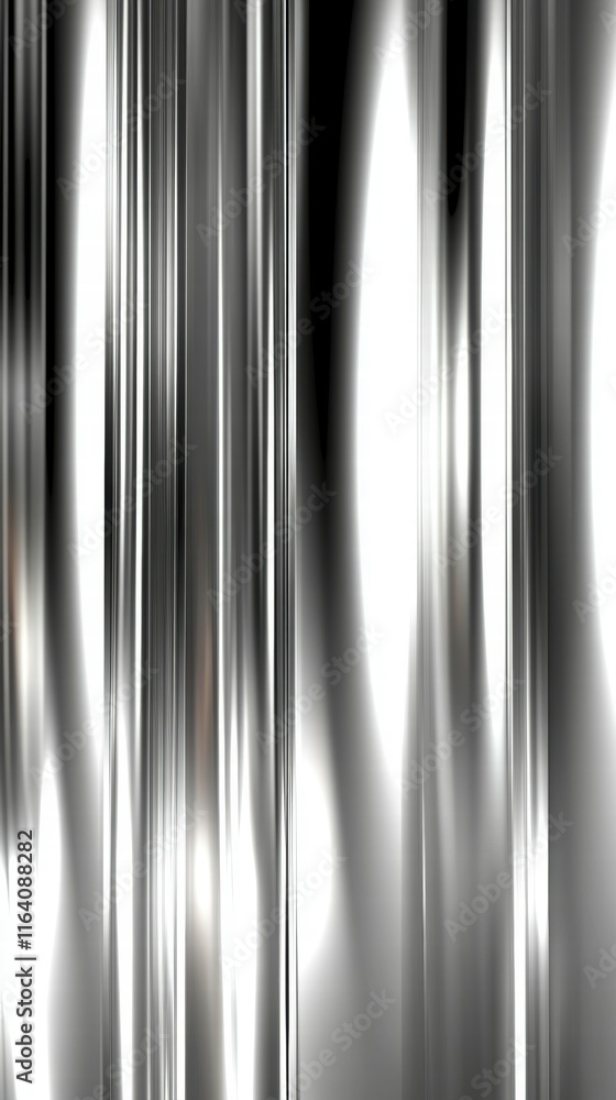 Poster abstract image featuring vertical metallic lines and blurred light spots.