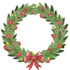 christmas wreath isolated on white