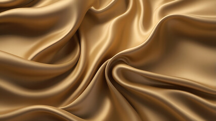 Obraz premium Richly textured gold silk with flowing folds, illuminated by soft light. 