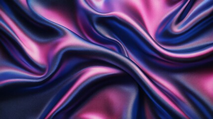 Fototapeta premium A close-up of flowing satin fabric in shades of pink and blue, showcasing texture and sheen.