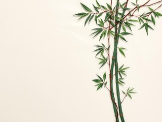Naklejka premium Chinese bamboo trees designed with the texture of handmade paper, creating a unique blend of traditional and natural elements, abstract, oriental, Chinese