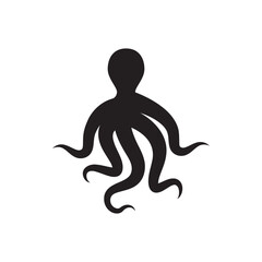 octopus icon. Isolated octopus on white background. Sea creature.