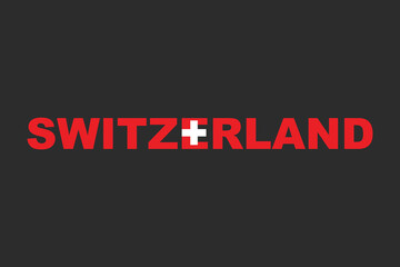 Switzerland Word with heart shape, Switzerland flag vector graphic, Switzerland country flag is a symbol of freedom, National Switzerland flag, vector illustration
