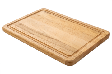 Wooden board isolated on white, top view
